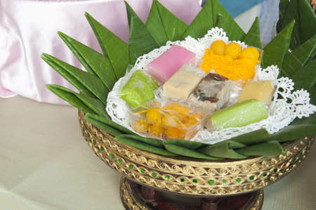 Pattern and detail of traditionnal thai dessertsの写真素材