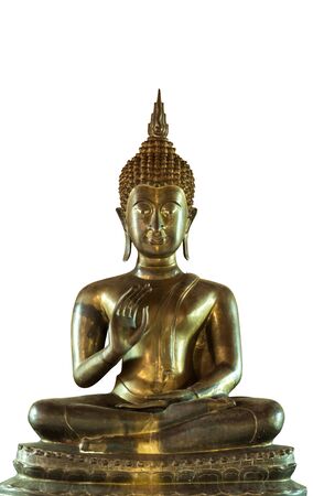 Beautiful brass buddha stature in Lampang, Thailand の写真素材