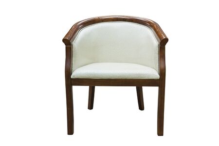 Isolated Classic Fabric Amchair on White Backgroundの写真素材