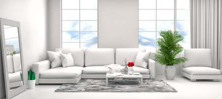 interior with sofa. 3d illustration