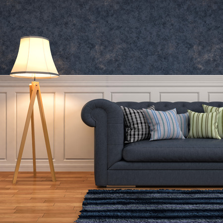 interior with sofa. 3d illustrationの写真素材