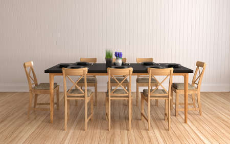 Kitchen in white. 3d illustrationの写真素材