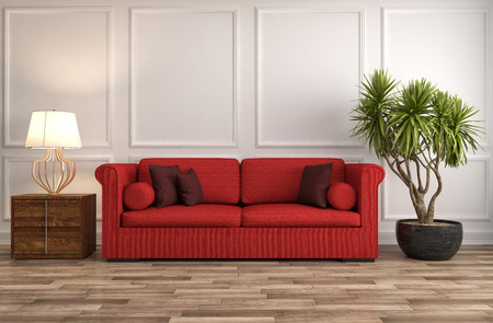 interior with sofa. 3d illustrationの写真素材