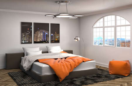 Bedroom interior. 3d illustration