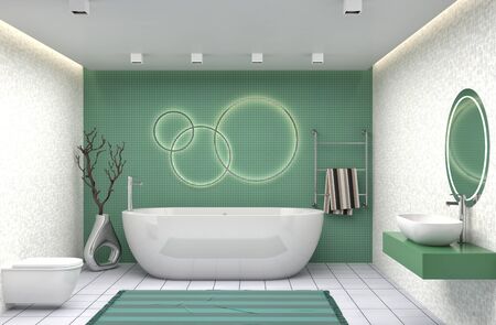 Bathroom interior. 3D illustrationの写真素材