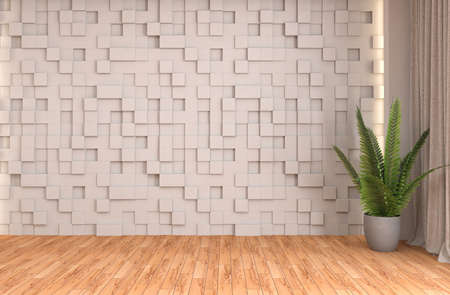 interior with plant. 3d illustrationの写真素材
