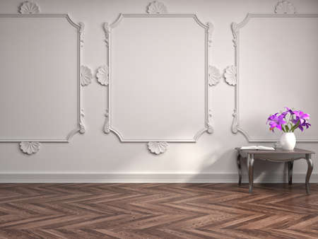 interior with vase. 3d illustrationの写真素材