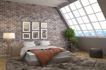 Bedroom interior. 3d illustration
