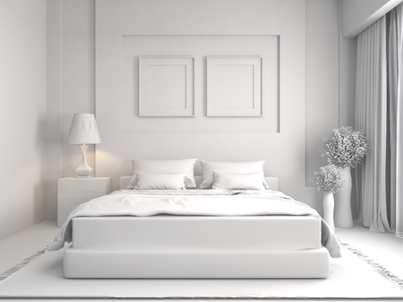 Bedroom interior. 3d illustrationの写真素材