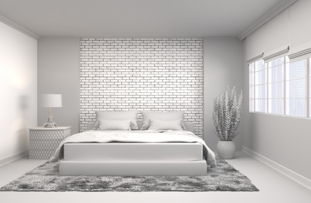 Bedroom interior. 3d illustrationの写真素材