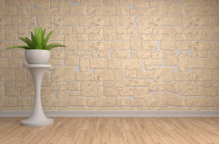 interior with plant. 3d illustrationの写真素材