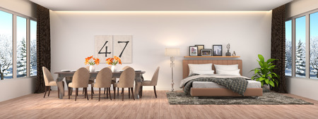 interior with sofa. 3d illustration