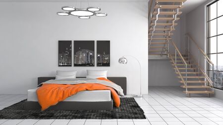 Bedroom interior. 3d illustration