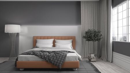 Bedroom interior. 3d illustrationの写真素材