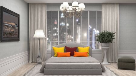 Bedroom interior. 3d illustration