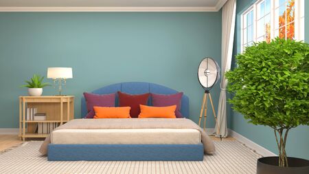 Bedroom interior. 3d illustrationの写真素材