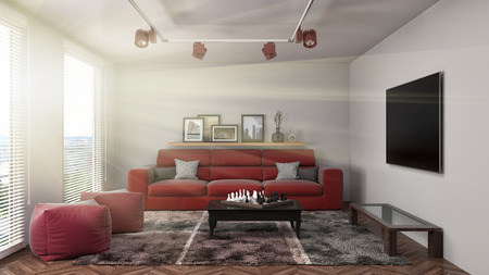 interior with sofa. 3d illustration