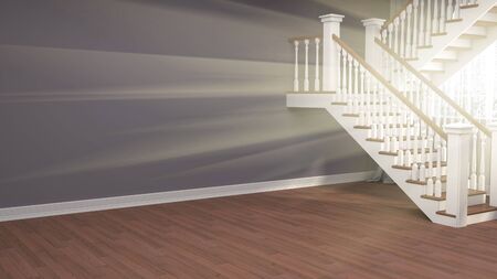 interior with large window. 3d illustration