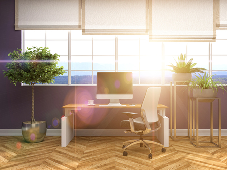 Office interior. 3D illustrationの写真素材