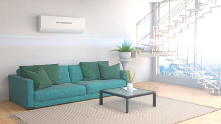 interior with sofa. 3d illustrationの写真素材