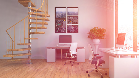 Office interior. 3D illustrationの写真素材