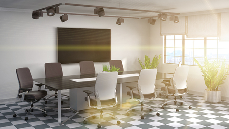Office interior. 3D illustrationの写真素材