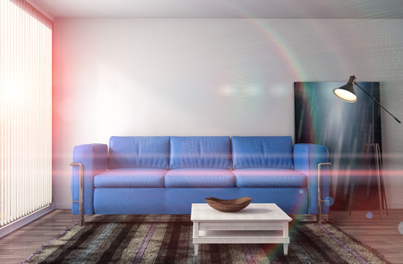 interior with sofa. 3d illustrationの写真素材