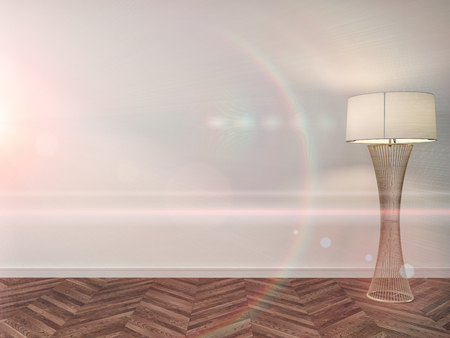 interior with lamp. 3d illustrationの写真素材