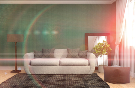 interior with sofa. 3d illustrationの写真素材