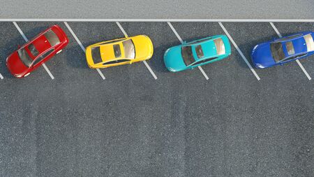 Many cars parked. 3d illustrationの写真素材