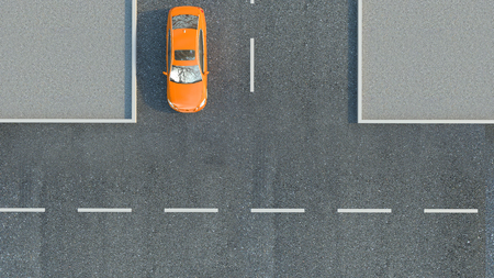 car on the road. 3d illustrationの写真素材