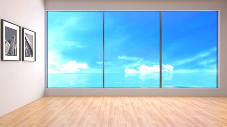 Interior living room. 3d illustrationの写真素材