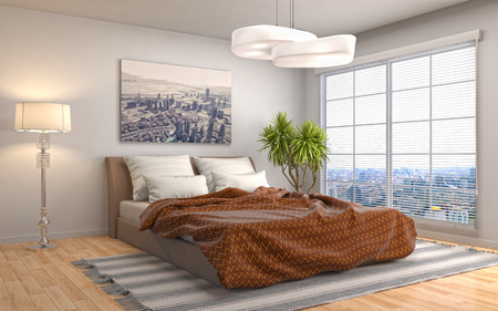 Bedroom interior. 3d illustrationの写真素材