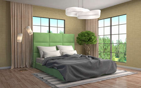 Bedroom interior. 3d illustrationの写真素材