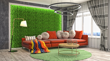 Interior living room. 3d illustrationの写真素材