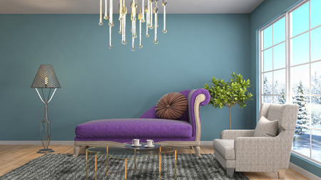 Interior living room. 3d illustrationの写真素材