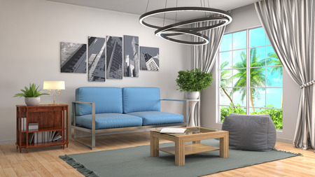 Interior living room. 3d illustration