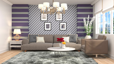 Interior living room. 3d illustrationの写真素材