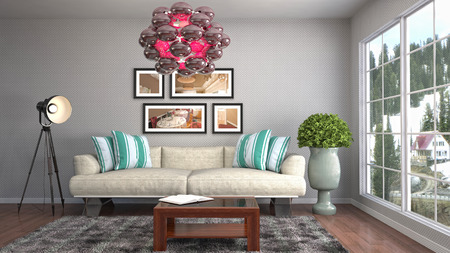 Interior living room. 3d illustration