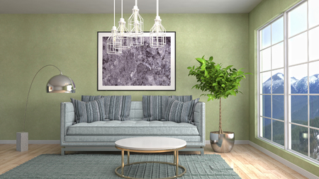 Interior living room. 3d illustrationの写真素材