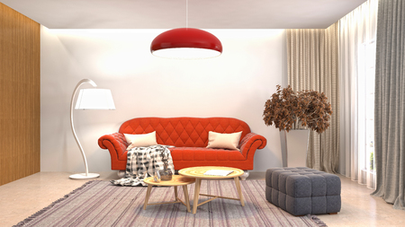 Interior living room. 3d illustrationの写真素材