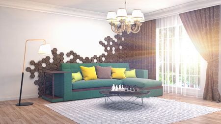 Interior living room. 3d illustrationの写真素材