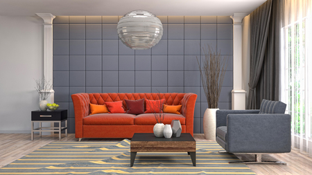Interior of the living room. 3D illustrationの写真素材