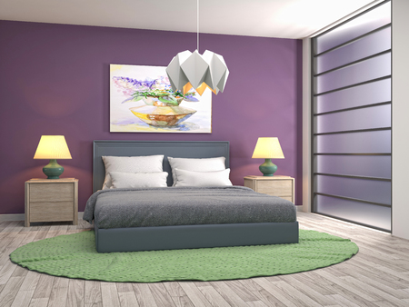 Bedroom interior. 3d illustrationの写真素材