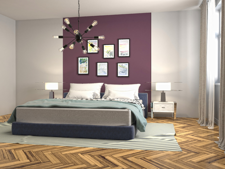 Bedroom interior. 3d illustrationの写真素材