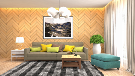 Interior of the living room. 3D illustrationの写真素材