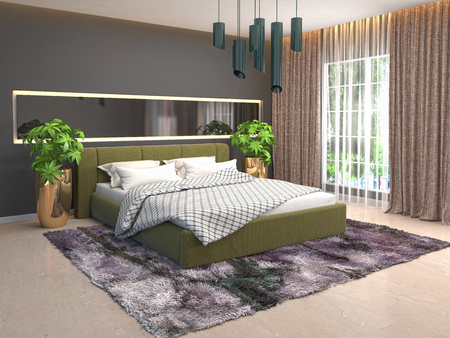 Bedroom interior. 3d illustrationの写真素材