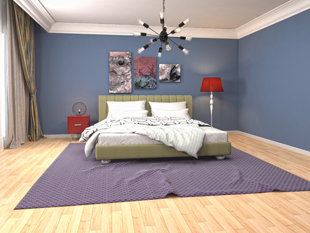 Bedroom interior. 3d illustrationの写真素材