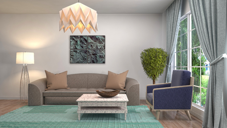 Interior of the living room. 3D illustrationの写真素材