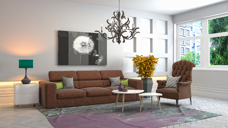 Interior of the living room. 3D illustration